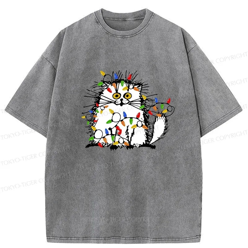 Kyoto-Lion Kitten Is Entangled Washed T-Shirt