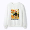 Kyoto-Lion Kitten Drinks Coffee First Waffle Sweatshirt