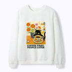 Kyoto-Lion Kitten Drinks Coffee First Waffle Sweatshirt