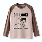 Kyoto-Lion No One Cares About The Duck Raglan Long Sleeve T-shirt