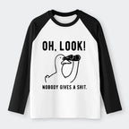 Kyoto-Lion No One Cares About The Duck Raglan Long Sleeve T-shirt