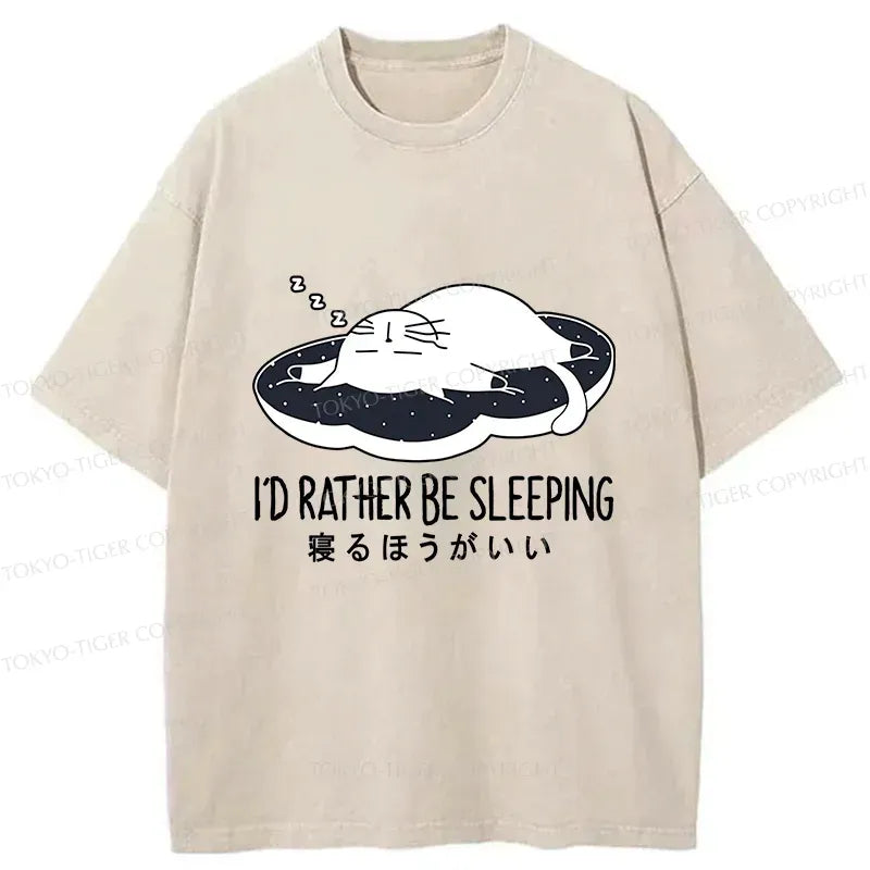 Kyoto-Lion I'd Rather Sleep Washed T-Shirt