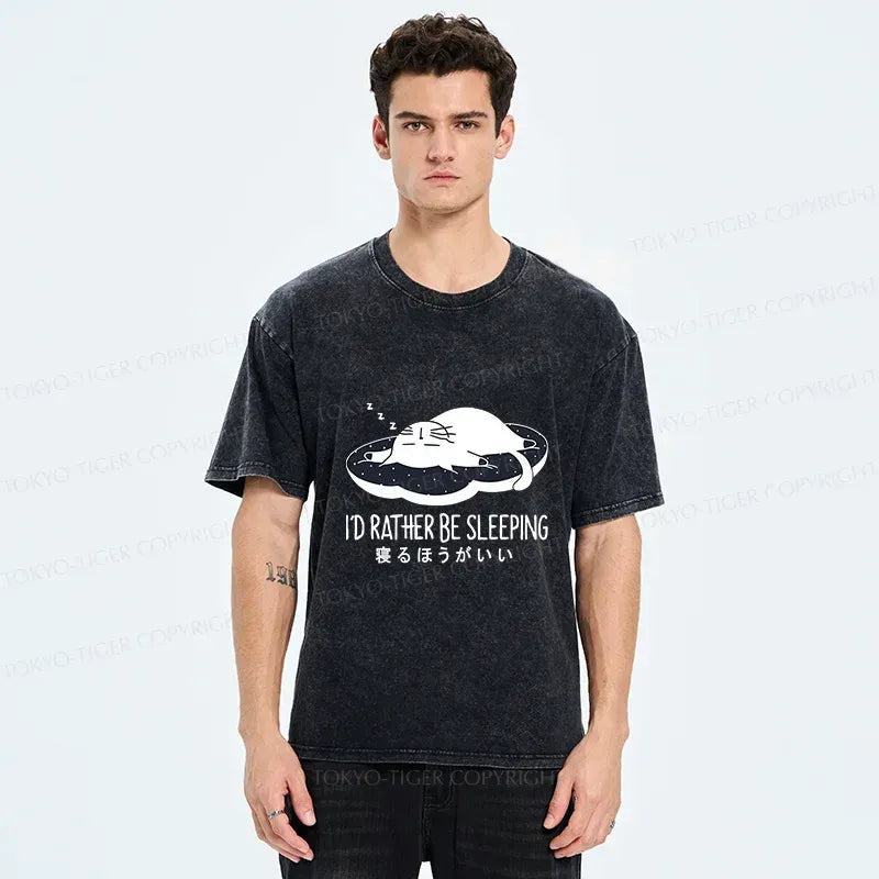 Kyoto-Lion I'd Rather Sleep Washed T-Shirt