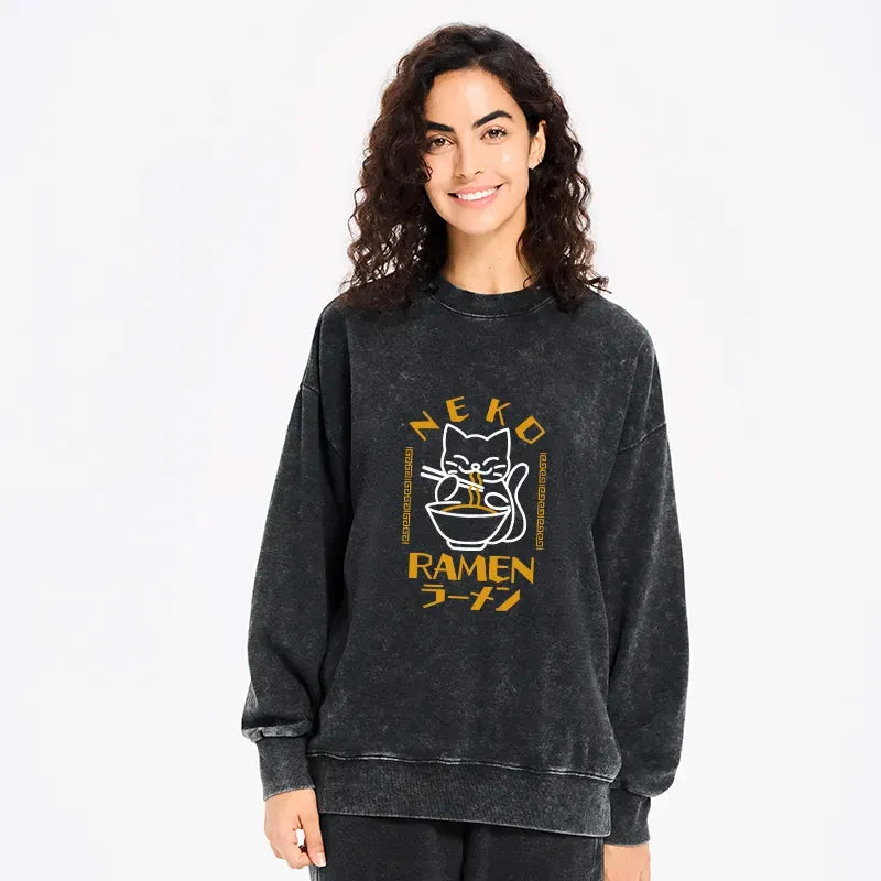 unisex ramen cat sweatshirt gift idea