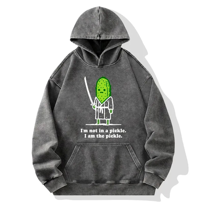 Kyoto-Lion Funny Cucumber Samurai Washed Hoodie