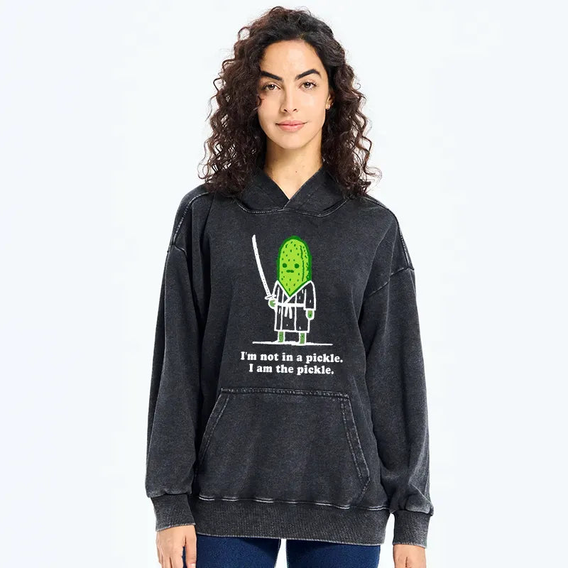 Kyoto-Lion Funny Cucumber Samurai Washed Hoodie