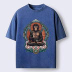 Kyoto-Lion Zen Monkey Art Washed T-Shirt