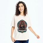 Kyoto-Lion Zen Monkey Art Washed T-Shirt