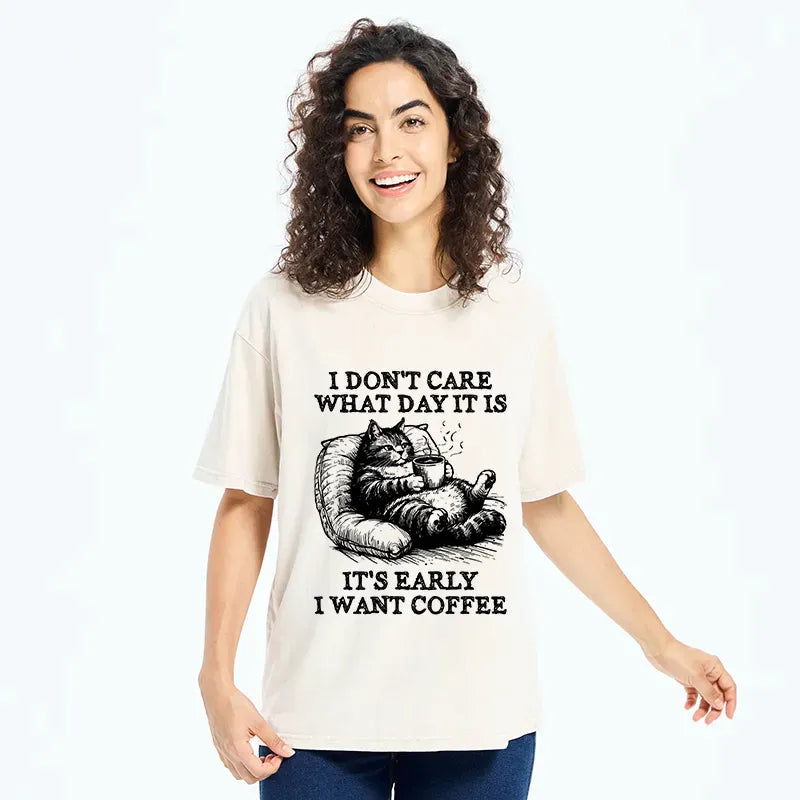 Kyoto-Lion Have A Cup Of Coffee Before Doing Anything Washed T-Shirt