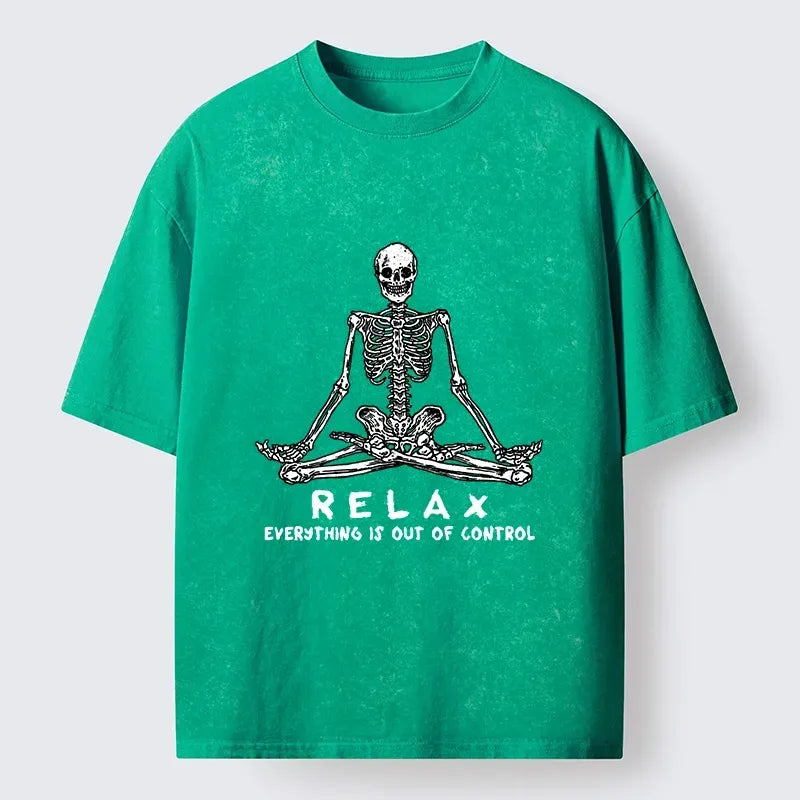 Washed vintage Japanese skeleton tee for gift for him