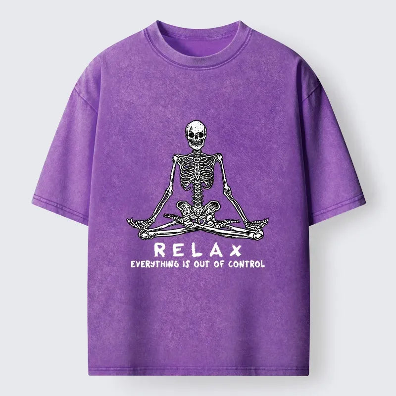 Kyoto lion skeleton meditating t-shirt for daily wear