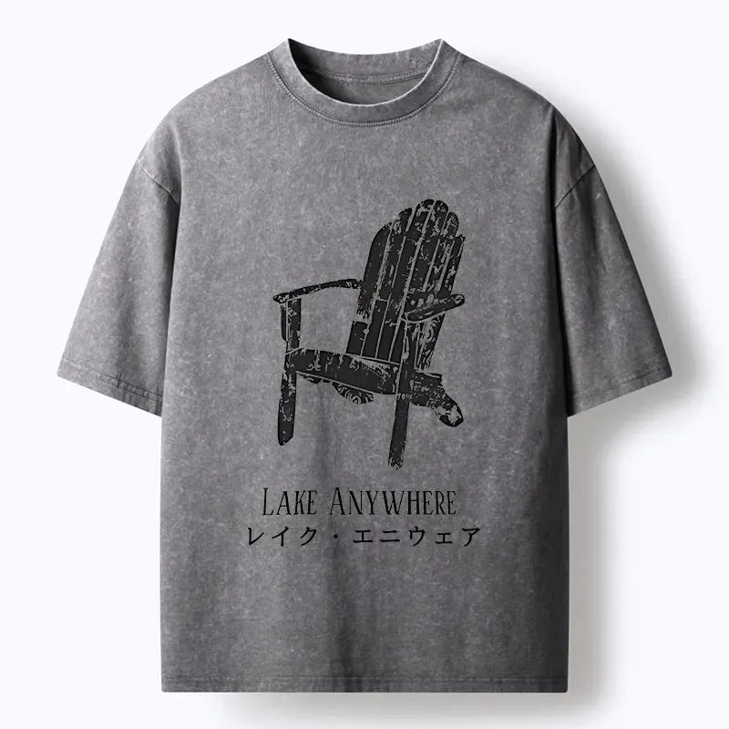 Ukiyo-e Style Washed Tee Free Shipping