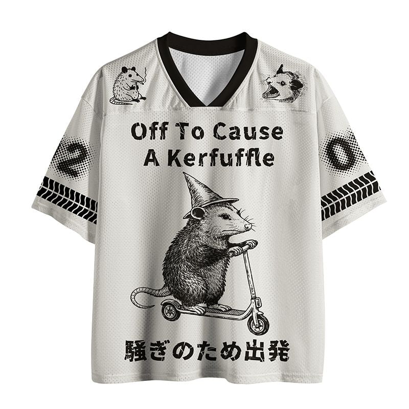 Kyoto-Lion Opossum Meme With Witch Hat Mesh Jersey