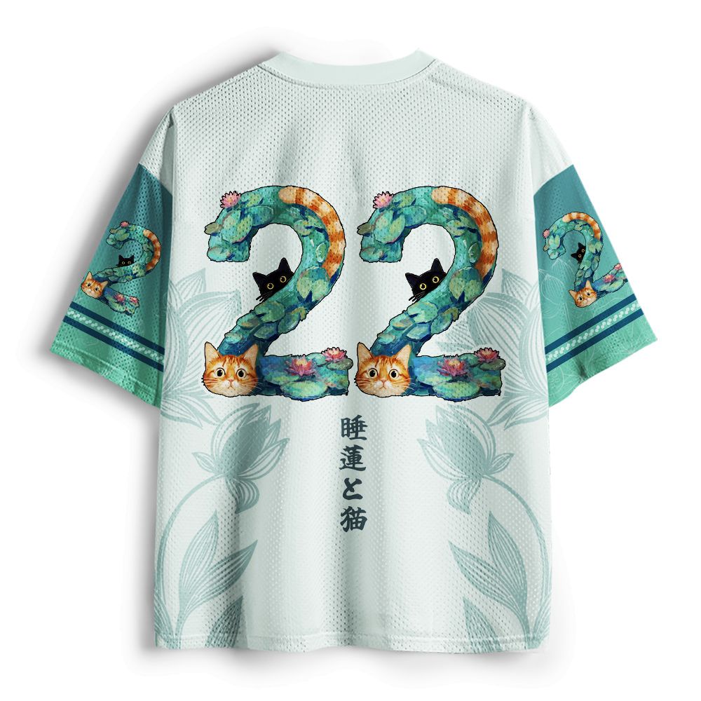 Kyoto-Lion Water Lily & Cat #22 Mesh Jersey