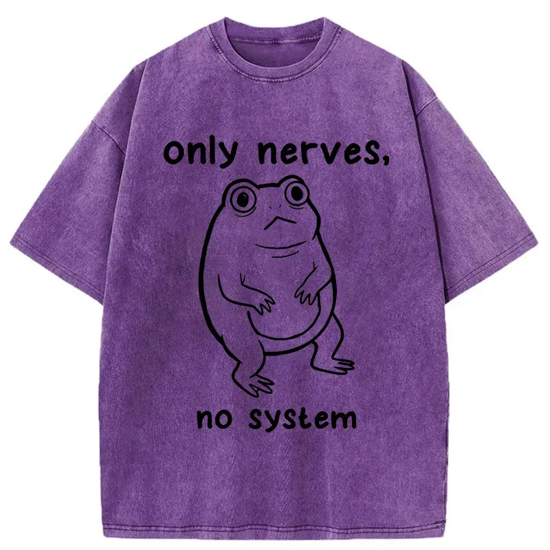Frog Meme Washed T-Shirt for Daily Wear