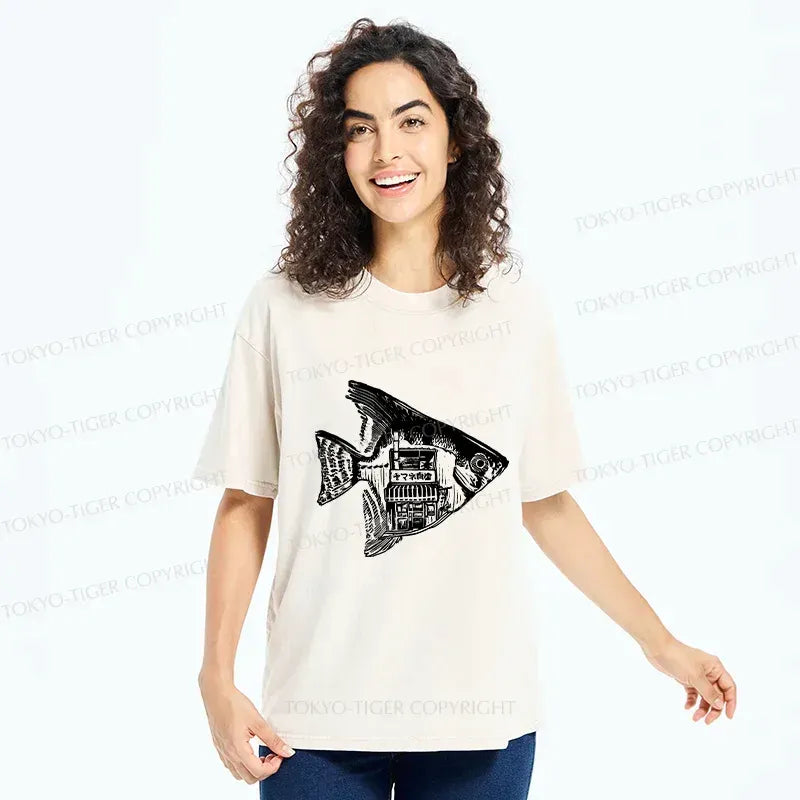 Japanese washed t-shirt for daily wear