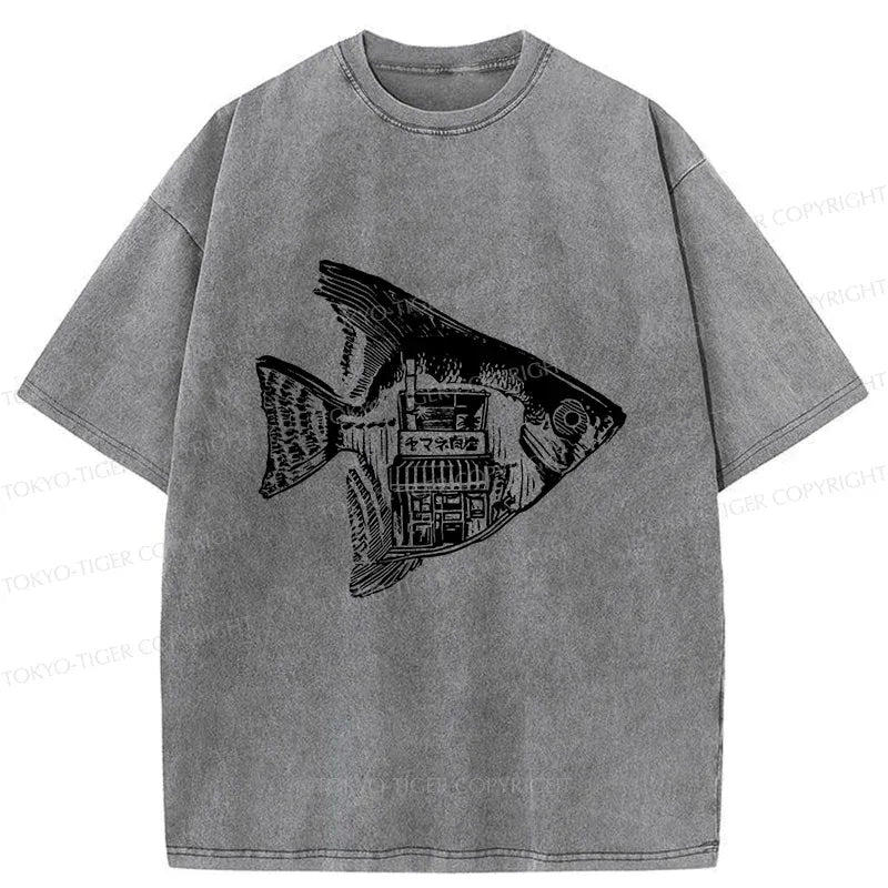Japanese washed t-shirt for daily wear
