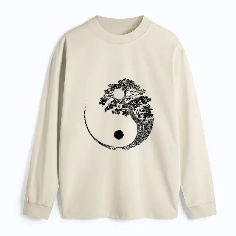 Kyoto-Lion Yin-Yang Tai Chi Tree Classic Long Sleeve T-Shirt