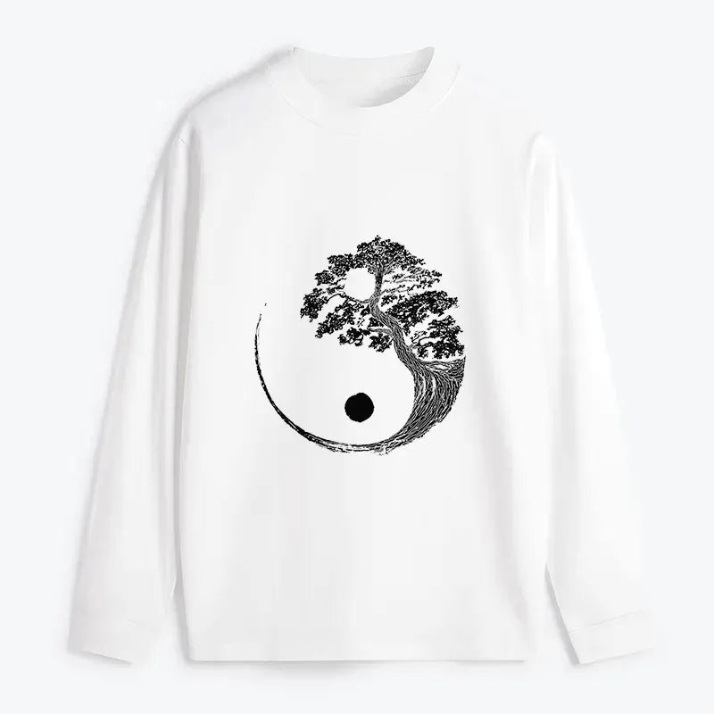Kyoto-Lion Yin-Yang Tai Chi Tree Classic Long Sleeve T-Shirt