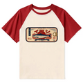 Kyoto-Lion Vintage Japanese Sardine Can Art Raglan T-shirt