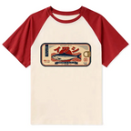 Kyoto-Lion Vintage Japanese Sardine Can Art Raglan T-shirt