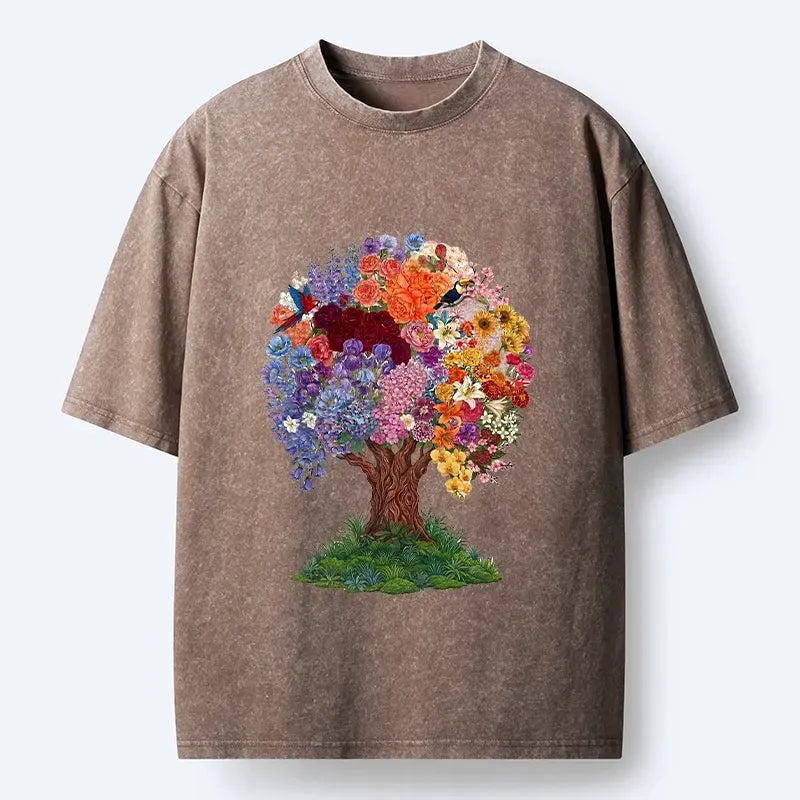 Washed Japanese Art T-Shirt for Casual Daily