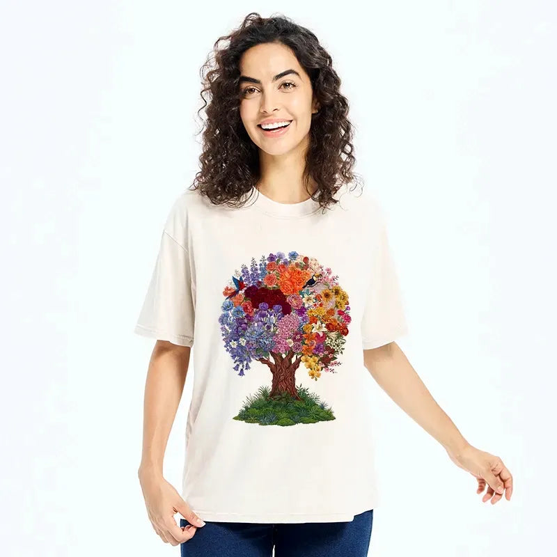 Washed Japanese Art T-Shirt for Casual Daily