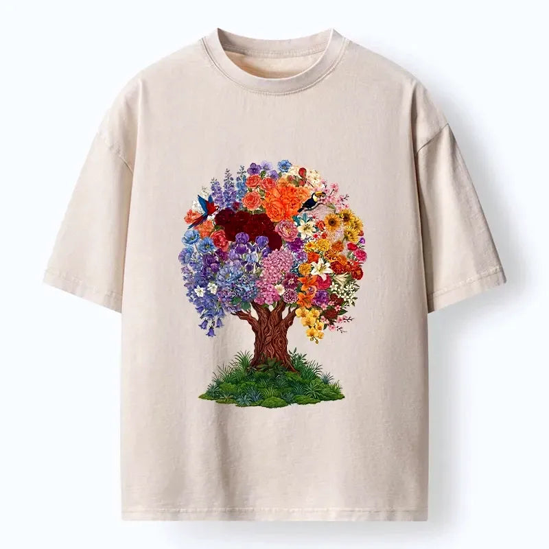 Washed Japanese Art T-Shirt for Casual Daily