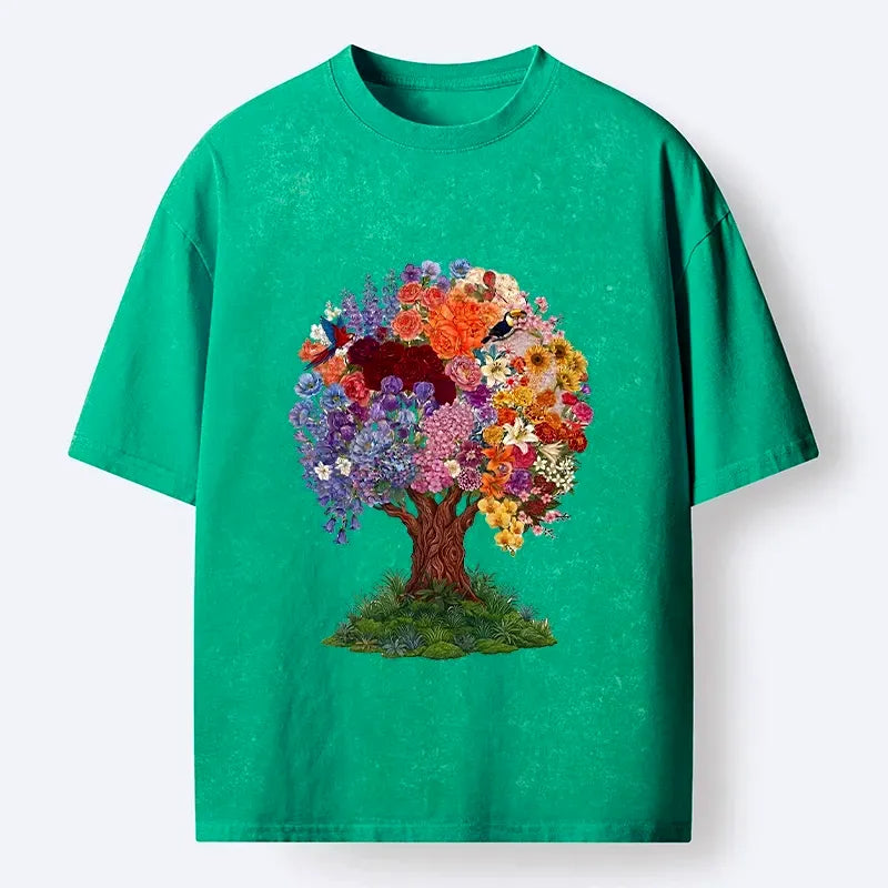 Washed Japanese Art T-Shirt for Casual Daily