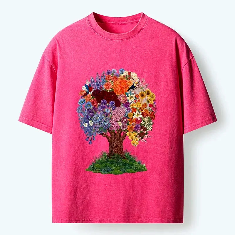 Washed Japanese Art T-Shirt for Casual Daily
