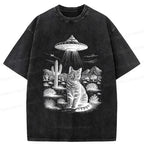 Japanese vintage cat t-shirt on sale