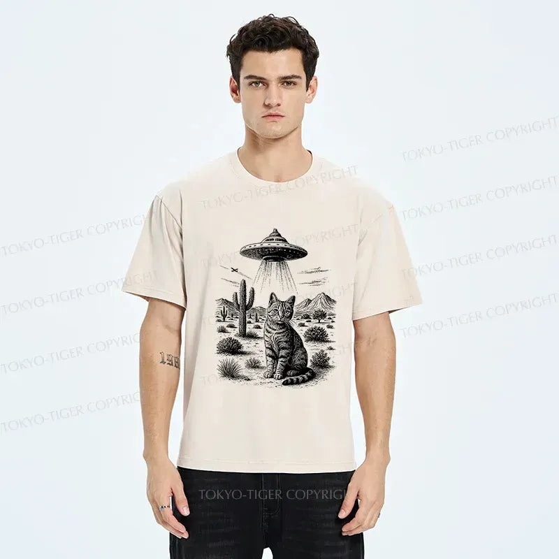 Japanese vintage cat t-shirt on sale