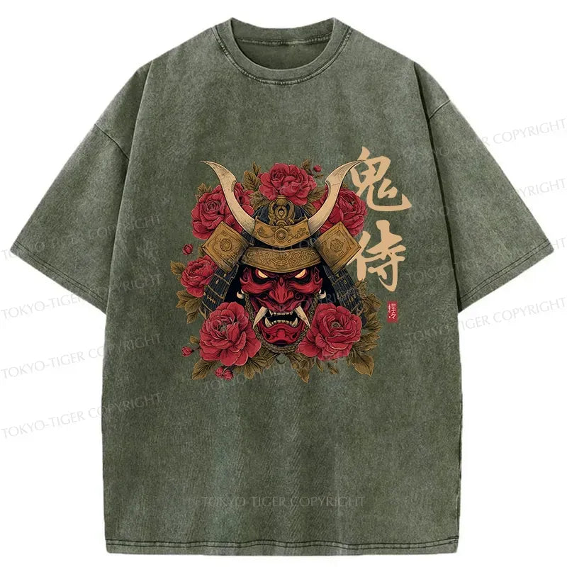 Japanese Rose Ghost Samurai T-Shirt