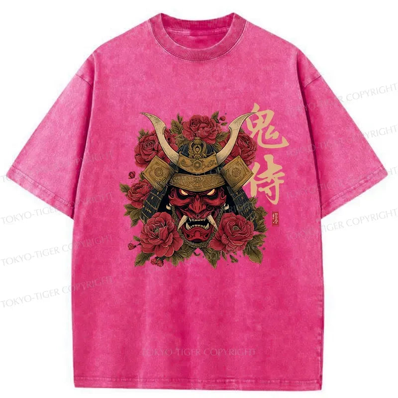 Japanese Rose Ghost Samurai T-Shirt