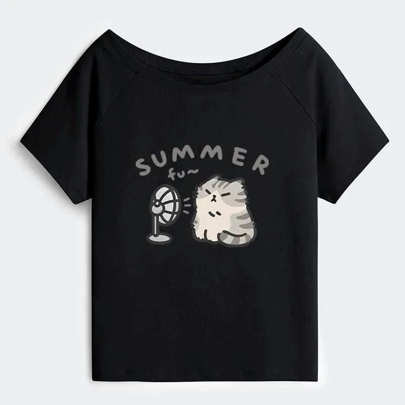 Kyoto Lion Summer Cat Tee for Vacation