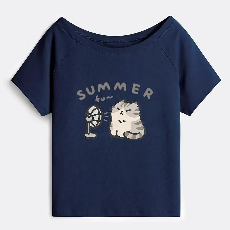 Kyoto Lion Summer Cat Tee for Vacation