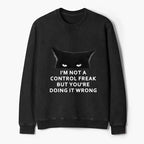 Kyoto-Lion Control Freak Funny Washed Terry Sweatshirt