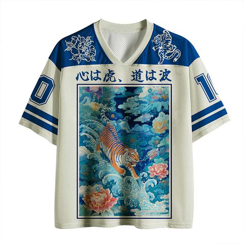 Kyoto-Lion Beneath Auspicious Clouds Mesh Jersey
