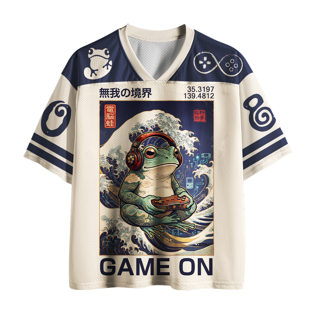 Japanese Kyoto Lion Mesh Jersey for Streetwear