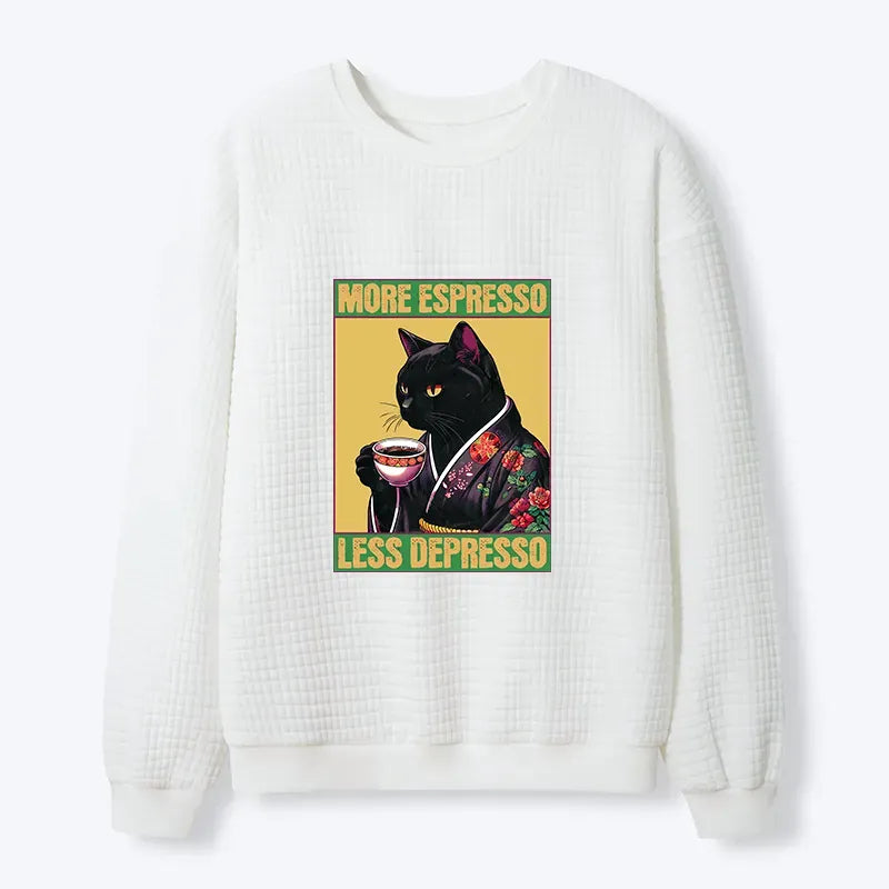 Japanese Vintage Waffle Sweatshirt for Daily Wear