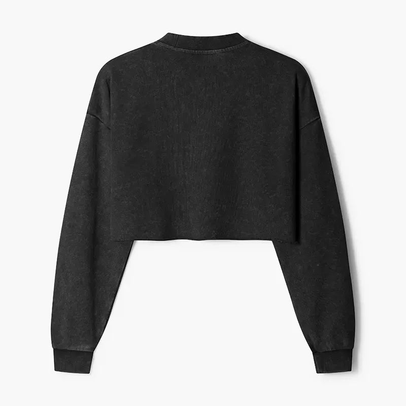 Zen Cat Crop Sweatshirt for Daily Wear
