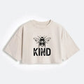 Japanese minimalist bee kind crop t-shirt