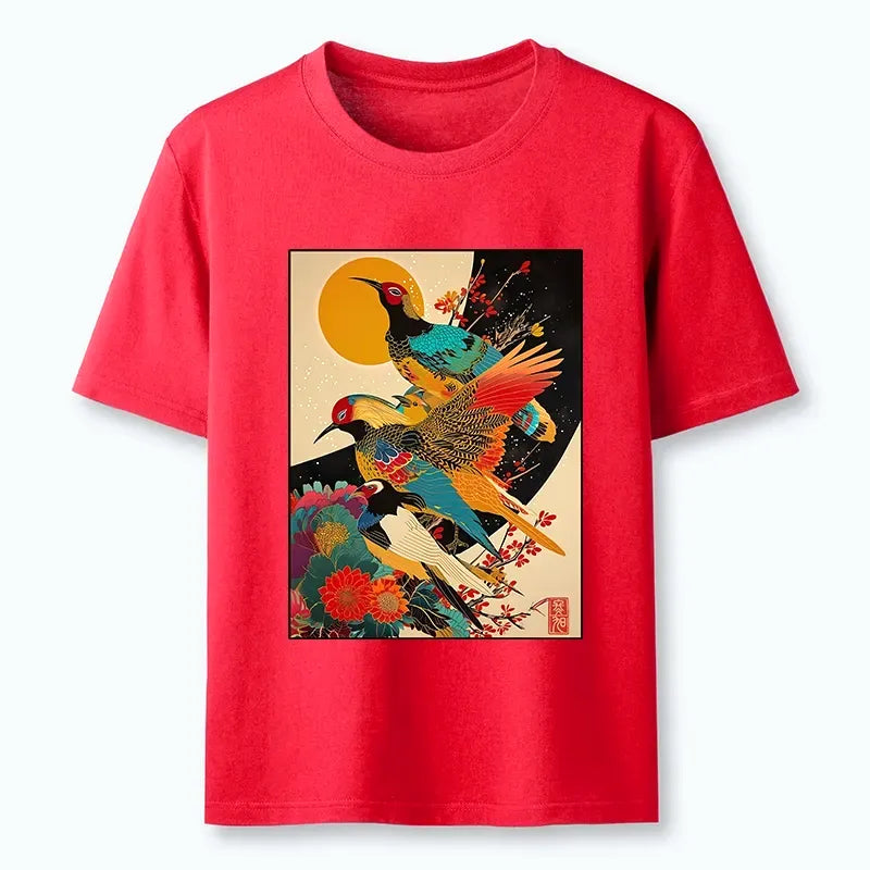 Japanese Oriental Art T-Shirt for Daily Wear