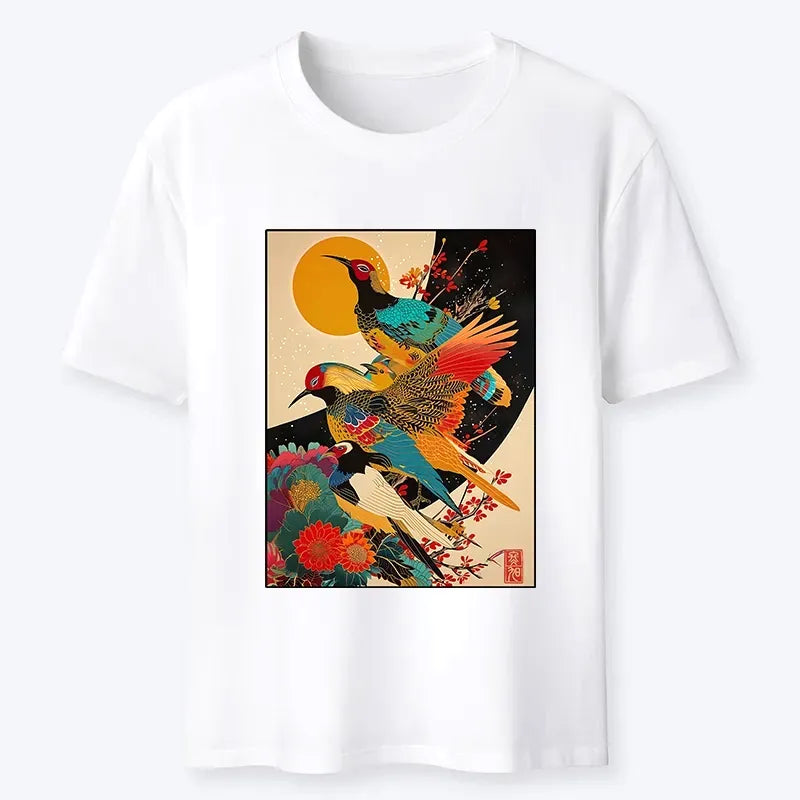 Japanese Oriental Art T-Shirt for Daily Wear