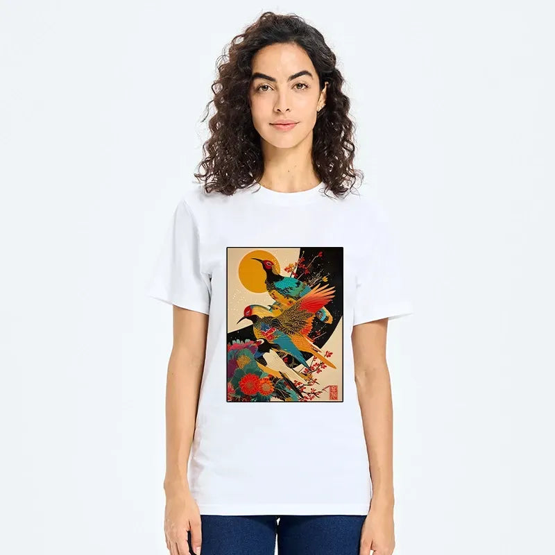 Japanese Oriental Art T-Shirt for Daily Wear