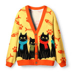 Kyoto-Lion Cute Scarf Cat Ugly Cardigan Sweater
