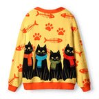 Kyoto-Lion Cute Scarf Cat Ugly Cardigan Sweater