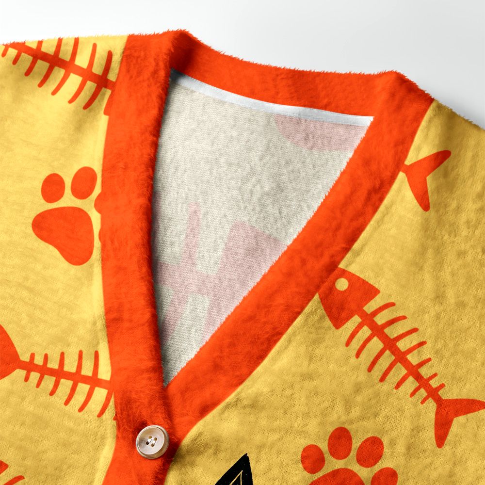 Kyoto-Lion Cute Scarf Cat Ugly Cardigan Sweater