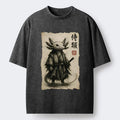 Kyoto-Lion Salamander Japanese Samurai Washed T-Shirt