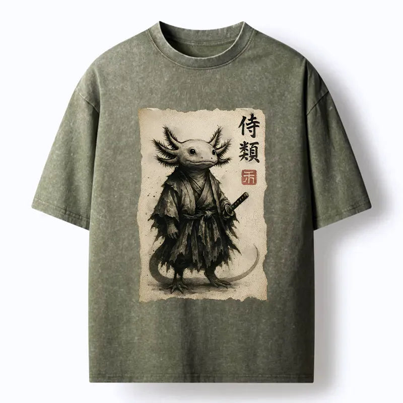 Japanese Samurai Washed T-Shirt for Gift